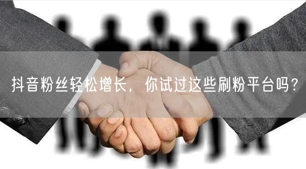抖音粉丝轻松增长，你试过这些刷粉平台吗？