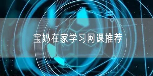 宝妈在家学习网课推荐