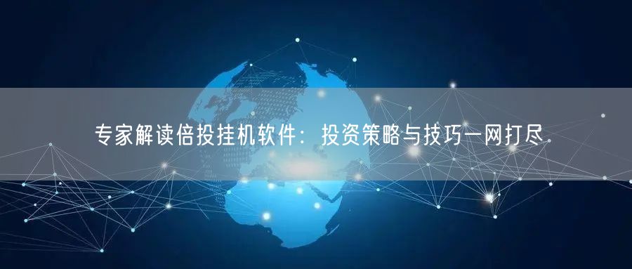 专家解读倍投挂机软件：投资策略与技巧一网打尽
